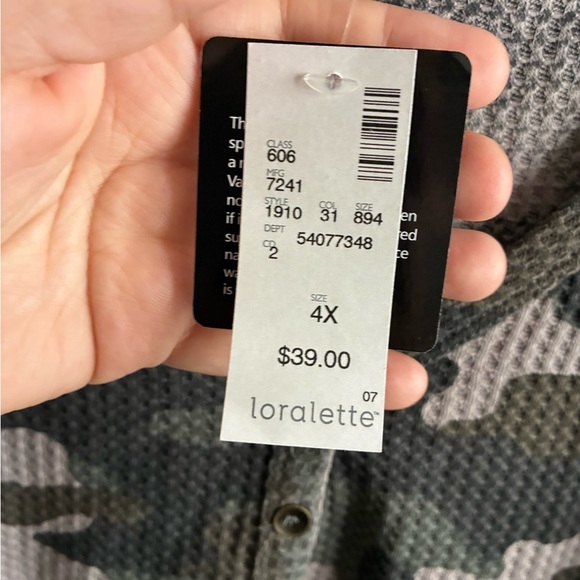 🆕Loralette Camouflage Short Sleeve Waffle Tee 4X🆕 - Picture 13 of 14